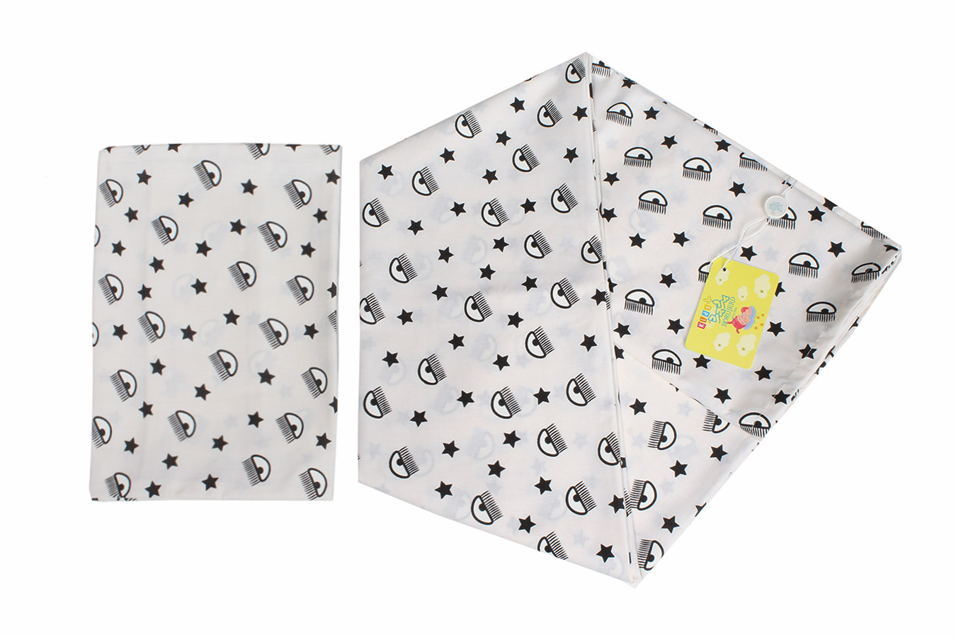 ملحفه نیم ست نوزادی 2 تکه استلا ملحفه زرد ملحفه نیم ست نوزادی دو تکه بروجرد طرح استلا رنگ زرد - Image 1