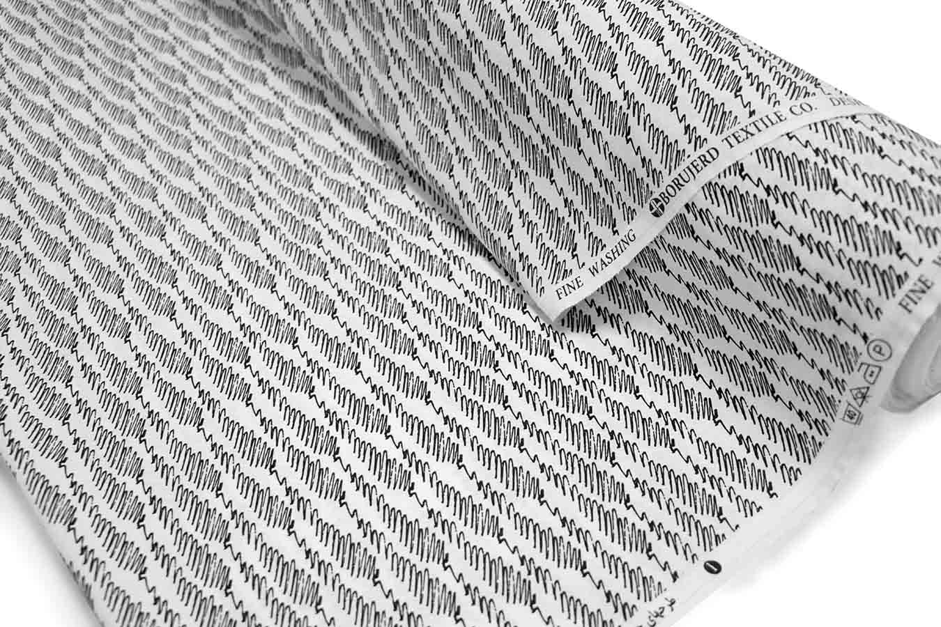 کالیته 321011 طرح فرکانس رنگبندی 01 پارچه لباسی پنبه پلی استر عرض 145 بروجرد طرح فرکانس 2259 کد 01 - Image 1