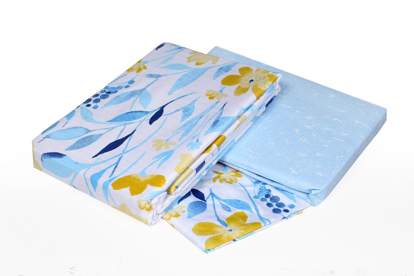 کاور تمام ست یک نفره 90-3 تکه نخستین ملحفه آبی کاور تمام ست یک نفره سه تکه 90 طرح نخستین رنگ آبی - Image 1