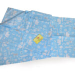 ملحفه نیم ست نوزادی دو تکه بروجرد طرح انیمالز 1 رنگ آبی