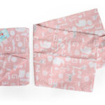 ملحفه نیم ست نوزادی دو تکه بروجرد طرح انیمالز 1 رنگ صورتی