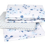 کاور تمام ست یک نفره سه تکه 90 بروجرد طرح شانلين رنگ آبی