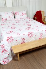 ست لحاف بزرگسال دو نفره سه تکه 180 بروجرد طرح پرنيا رنگ قرمز - Image 8