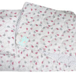 ست لحاف کودک و نوزادی سه تکه بروجرد طرح رايلين رنگ صورتي