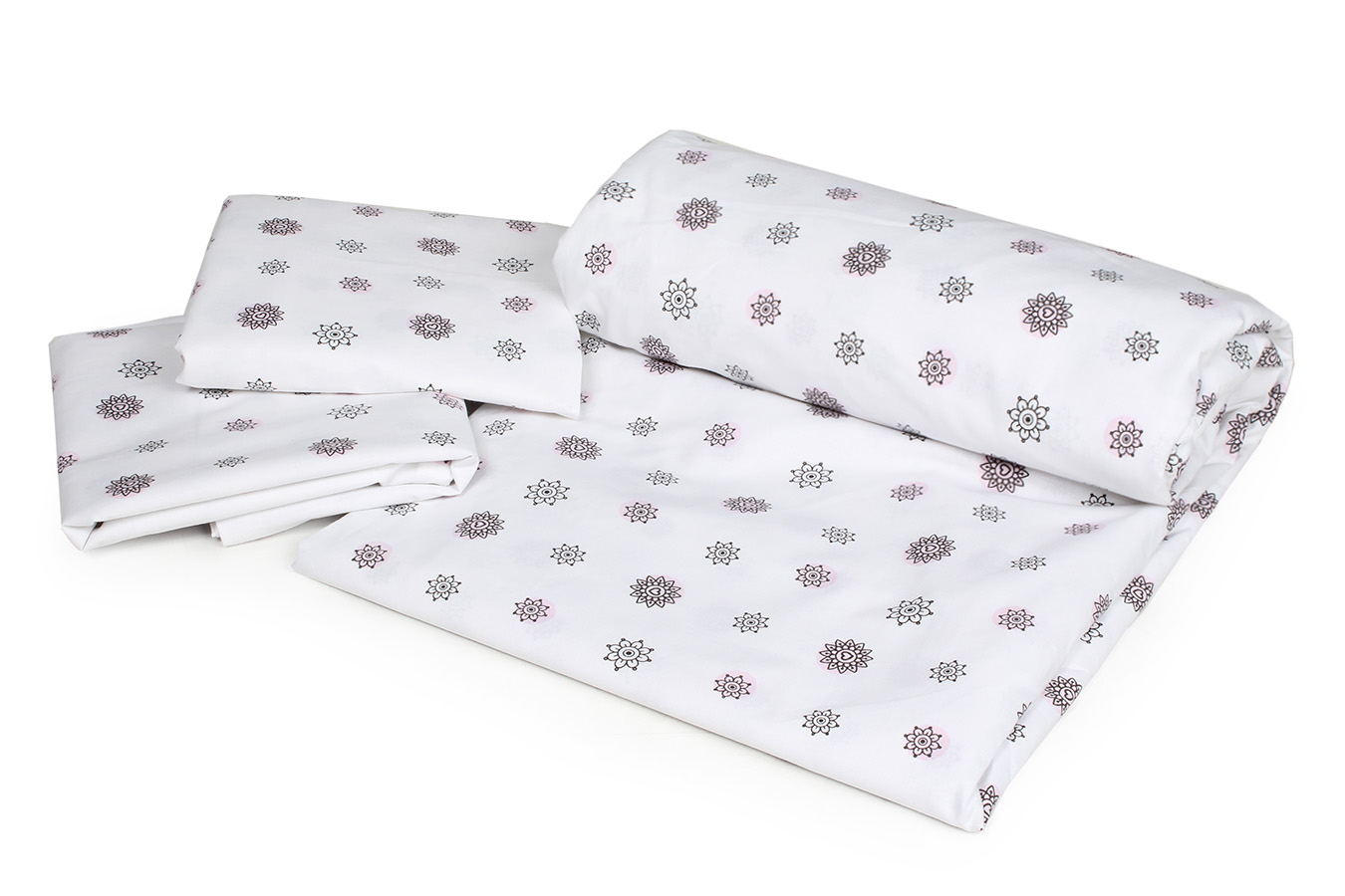 ملحفه نيم ست دو نفره 180-3 تكه عاطو2 ملحفه صورتی ملحفه نیم ست دو نفره سه تکه عرض 160 بروجرد طرح عاطو 2 رنگ صورتی - Image 1