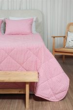 ست لحاف بزرگسال دو نفره سه تکه 180 بروجرد طرح خطی 2 رنگ قرمز - Image 7