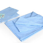 ملحفه نیم ست نوزادی دو تکه بروجرد طرح درسا رنگ آبی