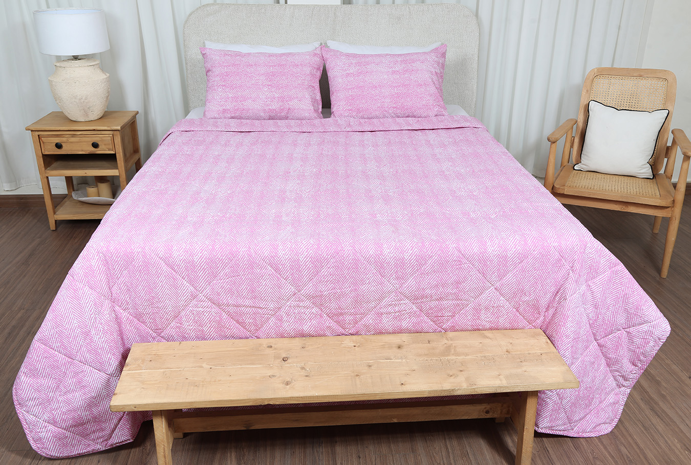 ست لحاف بزرگسال پنبه دوز دو نفره سه تکه 180 طرح رج رنگ 03 (1) ست لحاف بزرگسال پنبه دوز دو نفره سه تکه 180 بروجرد طرح رج رنگ 03 - Image 1