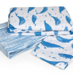 کاور تمام ست یک نفره سه تکه 90 بروجرد طرح هرتز رنگ آبی