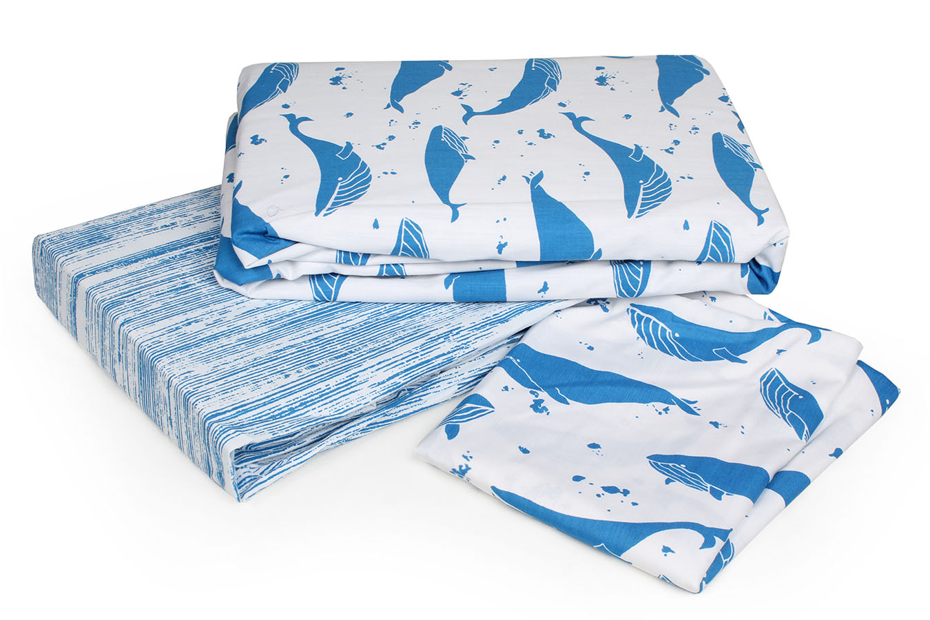 كاور تمام ست يك نفره 90-3 تكه هرتز ملحفه آبی کاور تمام ست یک نفره سه تکه 90 بروجرد طرح هرتز رنگ آبی - Image 1