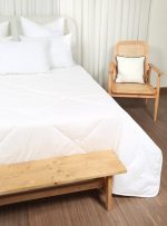 لحاف تک بزرگسال دو نفره 160 بروجرد ساده رنگ شیری کد 0170 - Image 4