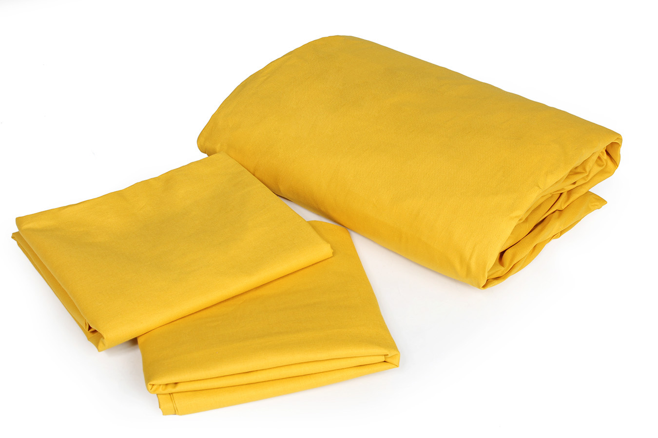 ملحفه نيم ست دو نفره 160-3 تكه ساده 111611 خردلی ملحفه نیم ست دو نفره سه تکه عرض 180 بروجرد ساده رنگ خردلی - Image 1