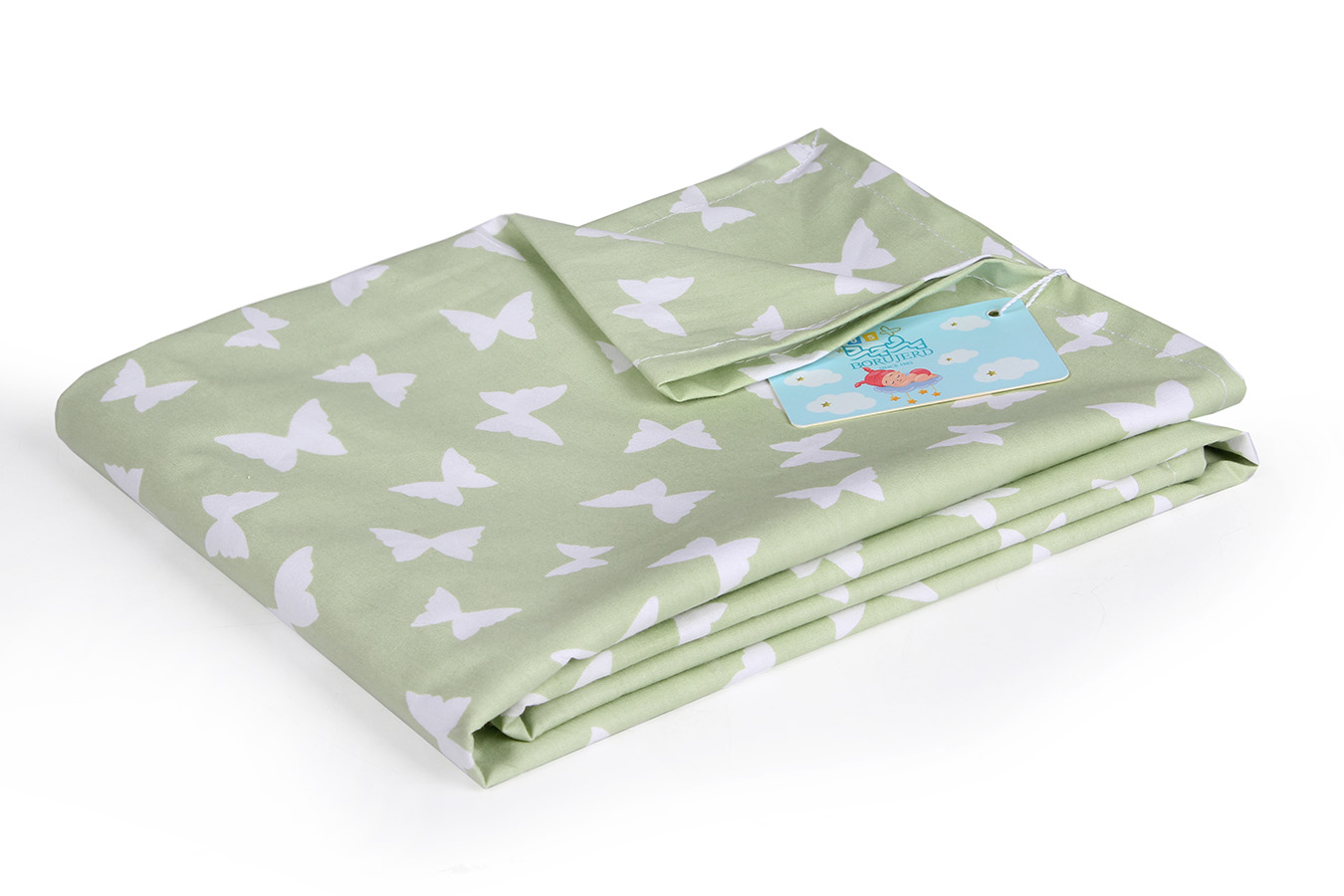 ملحفه روانداز نوزادی پروانه ملحفه سبز ملحفه روانداز نوزادی بروجرد طرح پروانه رنگ سبز - Image 1