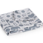 ملحفه روانداز نوزادی بروجرد طرح انیمالز 2 رنگ طوسی