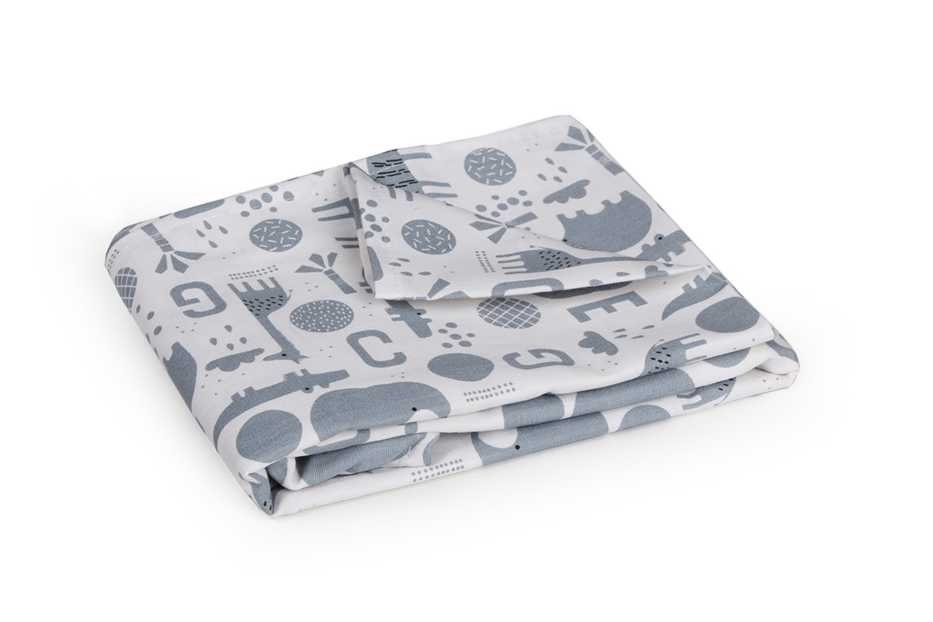 ملحفه رونداز نوزادی انیمالز 2 ملحفه طوسی ملحفه روانداز نوزادی بروجرد طرح انیمالز 2 رنگ طوسی - Image 1