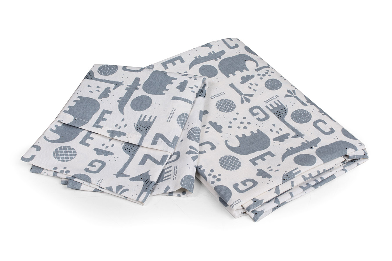 ملحفه نيم ست نوزادي 2 تكه انيمالز2 ملحفه طوسی ملحفه نیم ست نوزادی دو تکه بروجرد طرح انیمالز 2 رنگ طوسی - Image 1