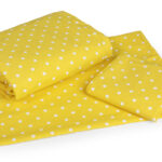 ملحفه نیم ست دو نفره سه تکه عرض 180 بروجرد طرح کامیلا 2 رنگ زرد