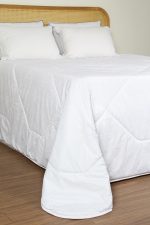 لحاف تک بزرگسال دو نفره 180 بروجرد طرح مات وایت سلنا رنگ 02 سفید - Image 2