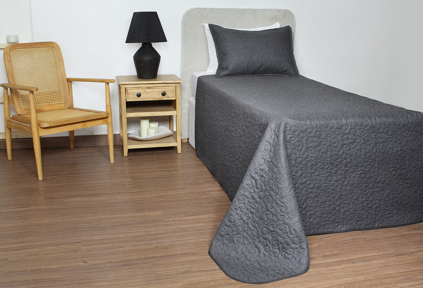 ست روتختی طرح اولترالیانا یک نفره دو تکه رنگ طوسی تیره کد 0100 (8) ست روتختی یک نفره دو تکه بروجرد طرح اولترالیانا رنگ طوسی تیره - Image 1