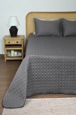 ست روتختی گلدوزی دو نفره سه تکه بروجرد طرح دوخت پراگ رنگ طوسی تیره - Image 2