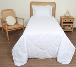 ست لحاف بزرگسال یک نفره سه تکه 90 بروجرد طرح هتلی رنگ سفید