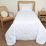 ست لحاف بزرگسال یک نفره سه تکه 90 بروجرد طرح هتلی رنگ سفید