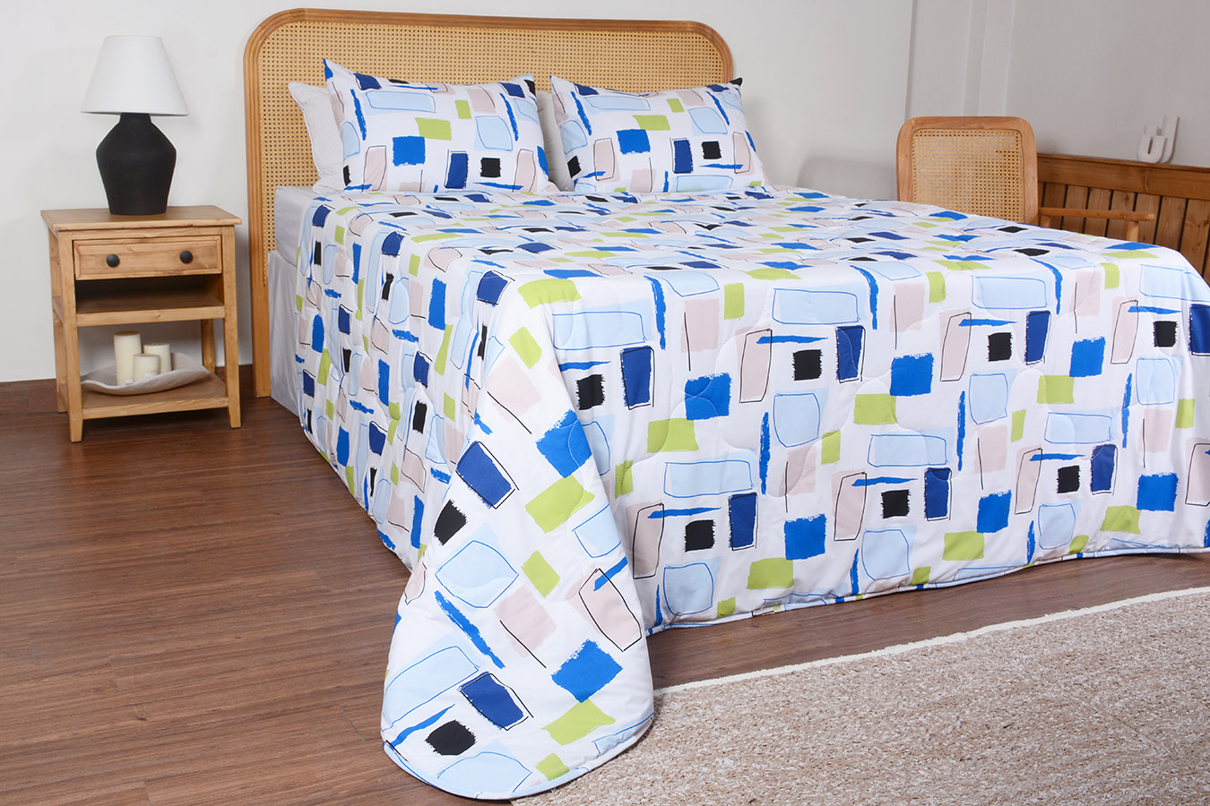 ست لحاف دونفره سه تکه طرح مجیک رنگبندی 05 (4) ست لحاف بزرگسال دو نفره سه تکه 180 بروجرد طرح مجیک رنگ 05 - Image 1