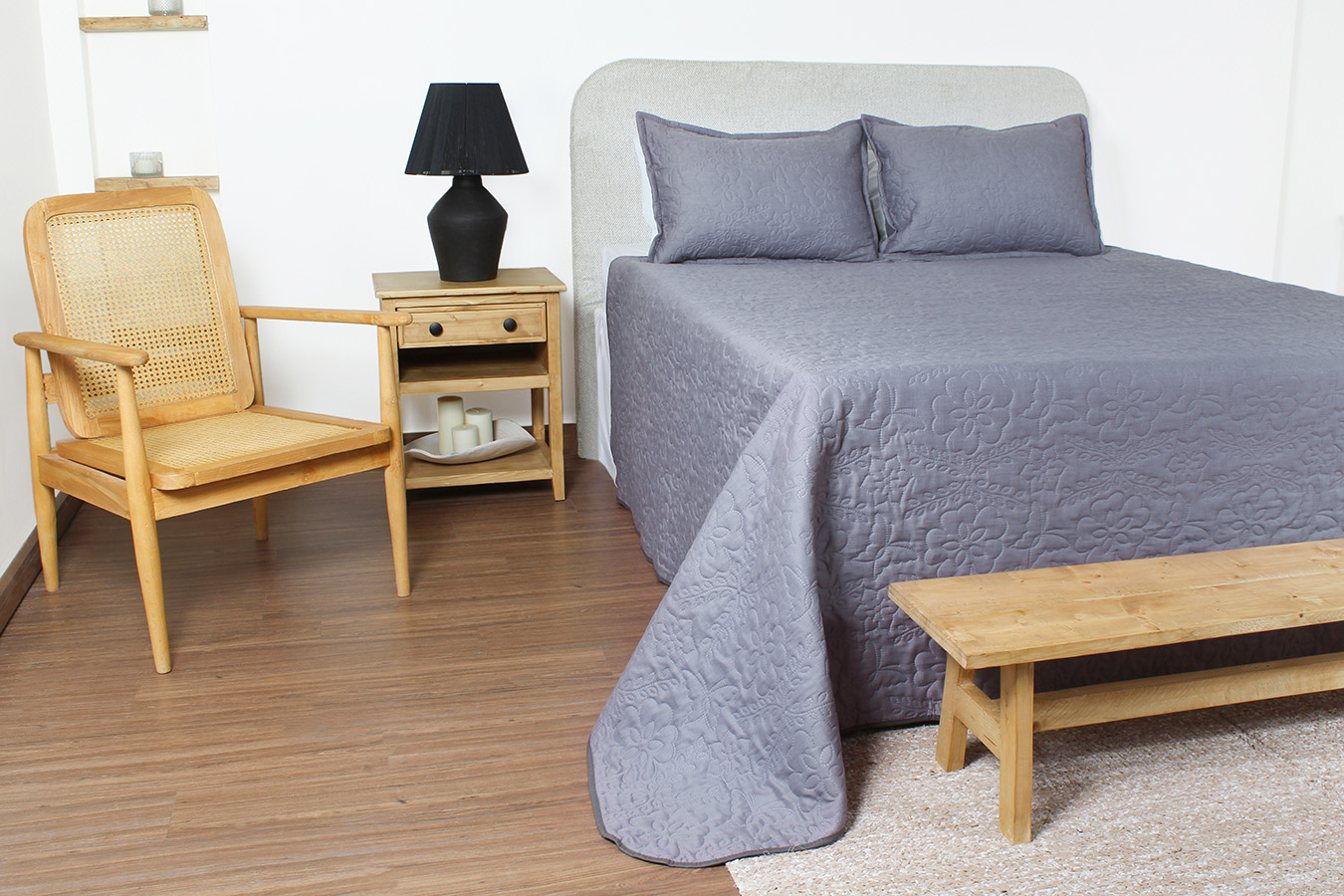 ست روتختی طرح اولتراتروپیکال دونفره سه تکه یطرح0260 طوسی روشن (3) ست روتختی اولتراتروپیکال دو نفره سه تکه بروجرد رنگ طوسی روشن - Image 1