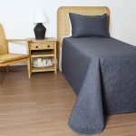 ست روتختی یک نفره دو تکه بروجرد طرح اولتراتروپیکال رنگ سرمه ای