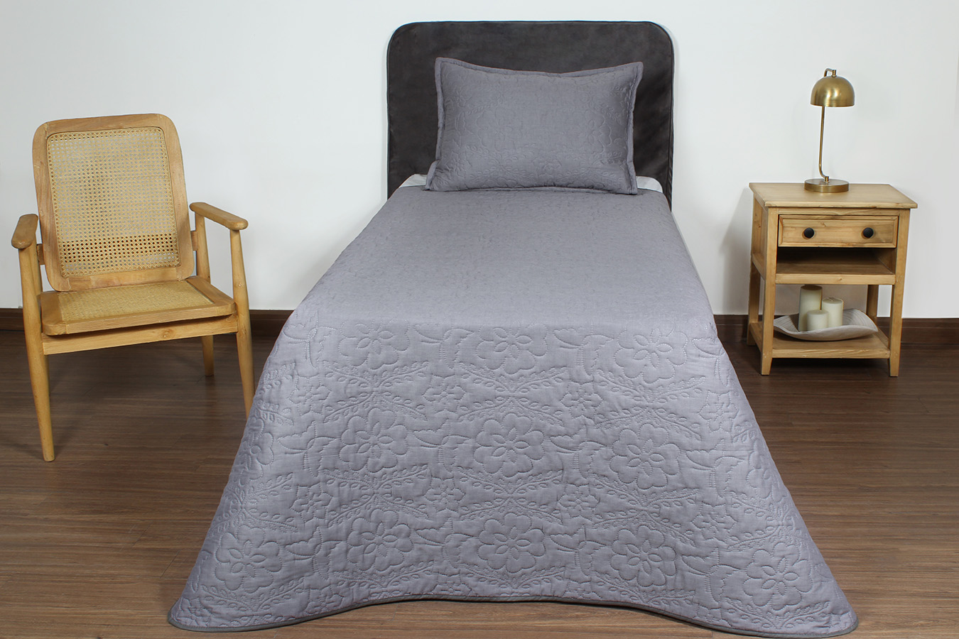 ست روتختی طرح اولتراتروپیکال یکنفره دو تکه رنگ 0260 طوسی روشن (7) ست روتختی یک نفره دو تکه بروجرد طرح اولتراتروپیکال رنگ طوسی روشن - Image 1