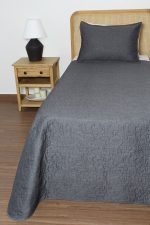 ست روتختی یک نفره دو تکه بروجرد طرح اولتراتروپیکال رنگ طوسی تیره - Image 5