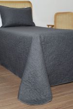 ست روتختی یک نفره دو تکه بروجرد طرح اولتراتروپیکال رنگ طوسی تیره - Image 3