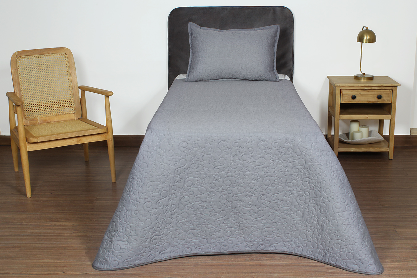 ست روتختی طرح اولترالیانا یکنفره دو تکه رنگ 0260 طوسی روشن (6) ست روتختی یک نفره دو تکه بروجرد طرح اولترالیانا رنگ طوسی روشن - Image 1