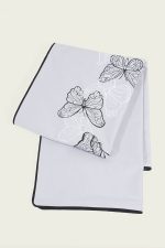 رانر گلدوزی بروجرد طرح فارفالا مستطیلی رنگ طوسی - Image 4