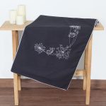 رانر گلدوزی بروجرد طرح قاصدک مستطیلی رنگ زغالی