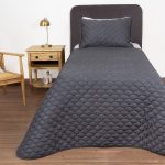 ست روتختی گلدوزی یک نفره دو تکه بروجرد طرح دوخت داماریس رنگ طوسی تیره