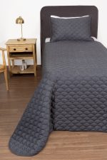 ست روتختی گلدوزی یک نفره دو تکه بروجرد طرح دوخت داماریس رنگ طوسی تیره - Image 2