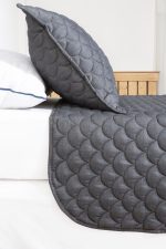 ست روتختی گلدوزی یک نفره دو تکه بروجرد طرح دوخت داماریس رنگ طوسی تیره - Image 5