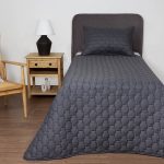 ست روتختی گلدوزی یک نفره دو تکه بروجرد طرح دوخت دیانا رنگ طوسی تیره