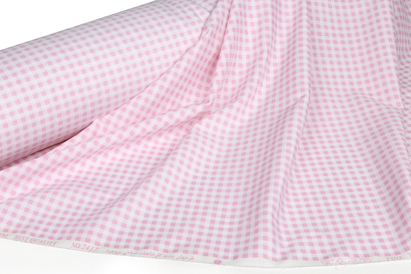 کاليته 321010 طرح پیچازی نيم سانتی رنگبندی 04 پارچه لباسی پنبه پلی استر ویسکوز عرض 150 بروجرد طرح پیچازی نیم سانتی رنگ 04 - Image 1