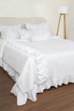 ست لحاف وکاور بزرگسال استار دو نفره ده تکه بروجرد طرح برنارد رنگ سفید - Image 2