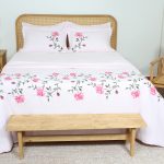 ست لحاف وکاور بزرگسال دو نفره هفت تکه بروجرد طرح اسپرینگ رنگ صورتی روشن