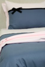 ست لحاف وکاور بزرگسال استار دو نفره هفت تکه بروجرد طرح ریبون رنگ آبی نفتی - Image 9