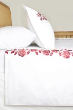 ست لحاف وکاور بزرگسال گلدوزی دو نفره هفت تکه بروجرد طرح فلاور رنگ سفید - Image 5