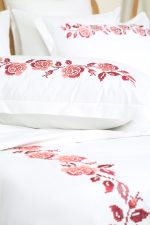 ست لحاف وکاور بزرگسال گلدوزی دو نفره هفت تکه بروجرد طرح فلاور رنگ سفید - Image 9