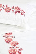 ست لحاف وکاور بزرگسال گلدوزی دو نفره هفت تکه بروجرد طرح فلاور رنگ سفید - Image 7