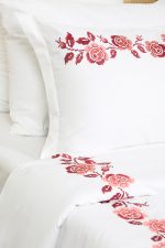 ست لحاف وکاور بزرگسال گلدوزی دو نفره هفت تکه بروجرد طرح فلاور رنگ سفید - Image 11