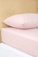 ملحفه نیم ست یک نفره دو تکه 120 بروجرد طرح ساده رنگ صورتی چرک - Image 3