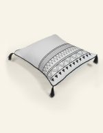 کوسن گلدوزی طرح کمند 40*40 بروجرد رنگ طوسی - Image 8