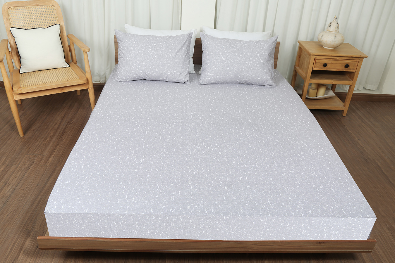 نیم ست دونفره سه تکه طرح نیکان2 رنگبندی 17 (3) ملحفه نیم ست دو نفره سه تکه عرض 180 بروجرد طرح نیکان2 رنگ 17 - Image 1